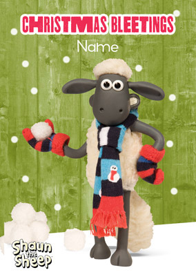 Www.funkypigeon.com - Personalised Card - Shaun The Sheep - Xmas Bleetings