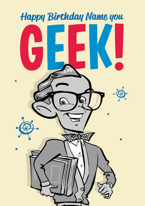 WWW.FUNKYPIGEON.COM - PERSONALISED Card - Vintage - Geek