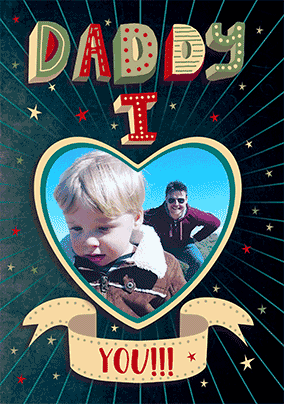 Daddy Photo Heart Birthday3D  Card
