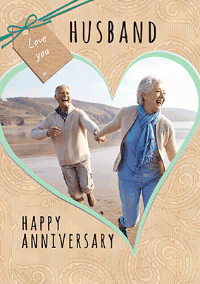 One Love Husband Photo Anniversary 3D Card