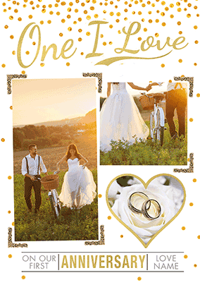 Luxe Love Affair - One I Love 3D Photo Upload Anniversary Card