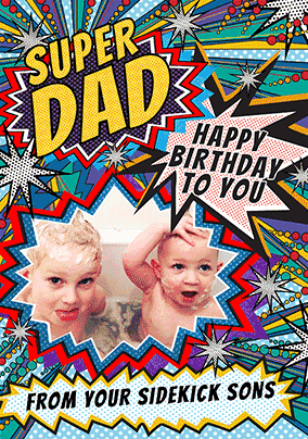 Super Dad 3D Photo Birthday Card