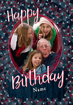 Happy Birthday Triangles Photo 3D Card