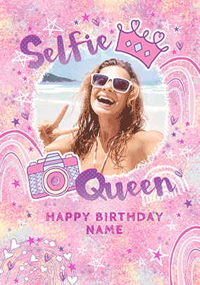 Selfie Queen Photo 3D Card