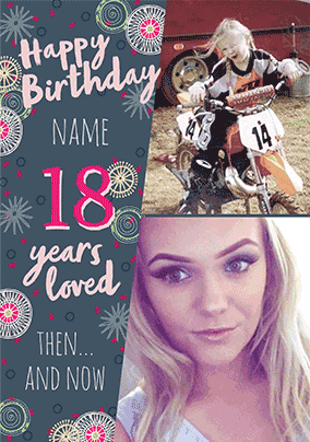 18 Year Old Female Multi Photo Birthday 3D Card
