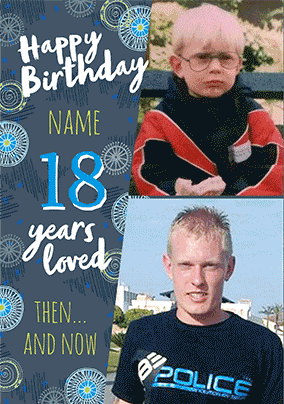 18 Years Loved Boys Multi Photo 3D Card