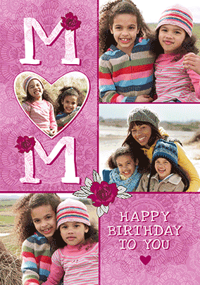 Happy Birthday Mum Multi Photo 3D Card