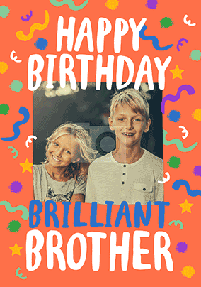 Brilliant Brother 3D Photo Birthday Card