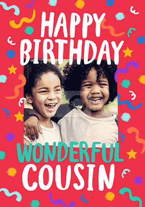 Wonderful Cousin 3D Photo Birthday Card