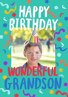Wonderful Grandson 3D Photo Card