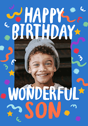 Wonderful Son 3D Photo Birthday Card