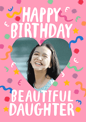 Beautiful Daughter Photo 3D Birthday Card