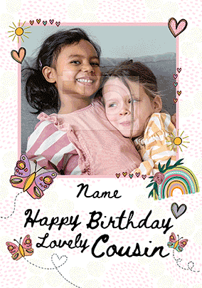 Lovely Cousin Photo 3D Birthday Card