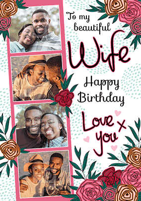 Beautiful Wife 3d Photo Birthday Card