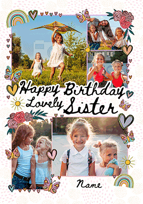 Lovely Sister 3D Photo Birthday Card