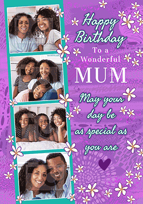Wonderful Mum 3D Photo Birthday Card
