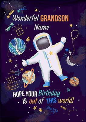 Wonderful Grandson 3D Personalised Birthday Card