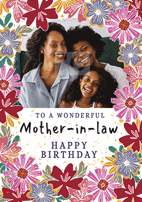 Wonderful Mother in Law 3D Photo Birthday Card