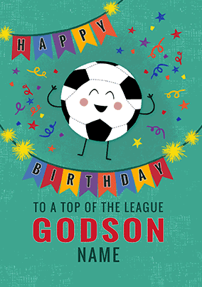 Godson Football Personalised 3D Birthday Card