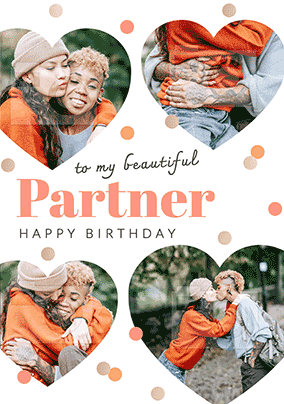 Beautiful Partner 3D Photo Birthday Card