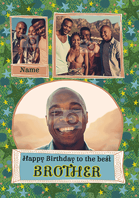 Best Brother 3D Photo Birthday Card