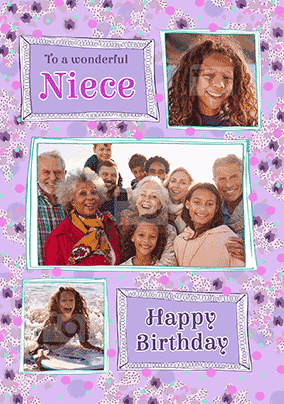Wonderful Niece 3D Photo Birthday Card