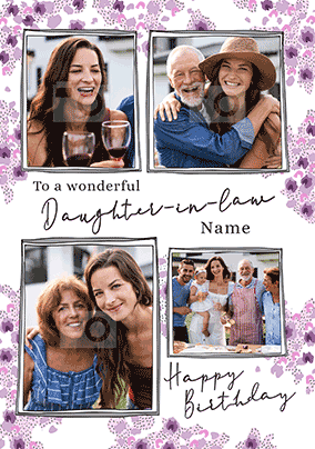 Wonderful Daughter in Law 3D Photo Birthday Card