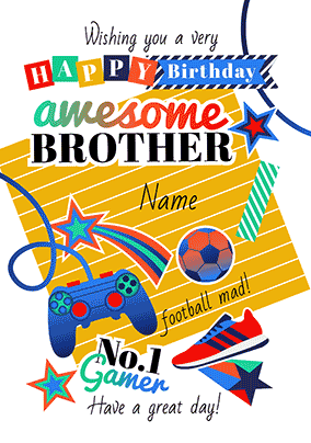 Awesome Brother Personalised 3D Birthday Card