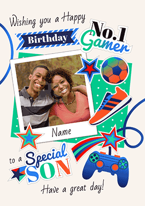 Special Son 3D Photo Birthday Card