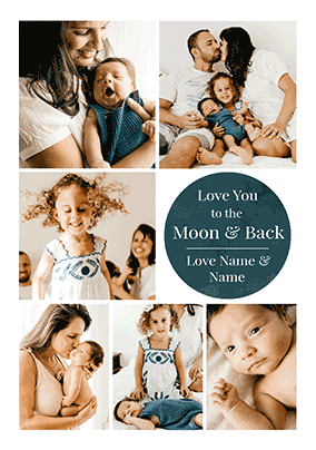 Love You to the Moon and Back Photo 3D Card