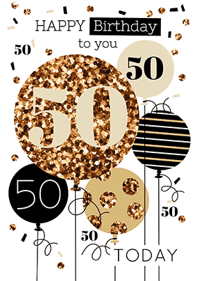 Flip Reveal 50th Photo Birthday Card