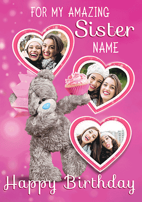 Me To You Amazing Sister Multi Photo Upload Birthday 3D Card