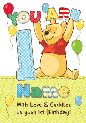 Winnie The Pooh - Winnie Age 1 3D Card