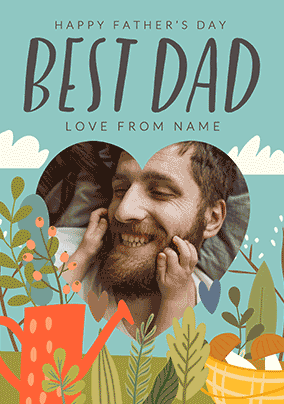 Best Dad Father's Day Gardening Theme Photo Card