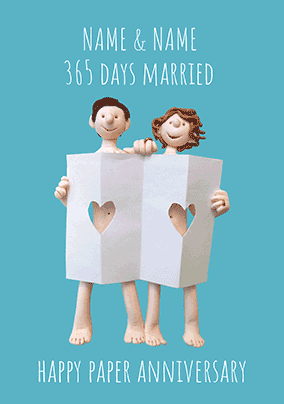 1 Year - Paper Anniversary Fun 3D Card