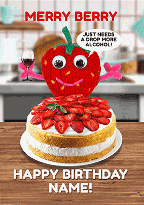 Merry Berry Personalised Birthday 3D Card