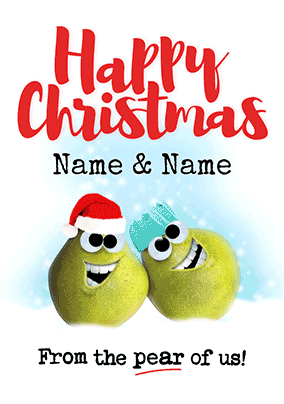 From the Pear of Us Personalised 3D Christmas Card