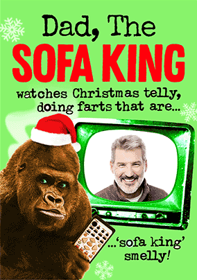 Dad The Sofa King 3D Photo Christmas Card