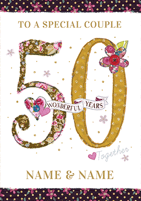 Fabrics - 50 Wonderful Years Together 3D Card