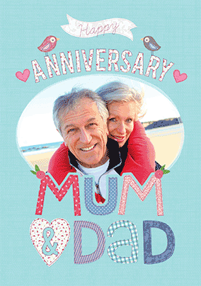 Fabrics - Mum and Dad Anniversary 3D Card