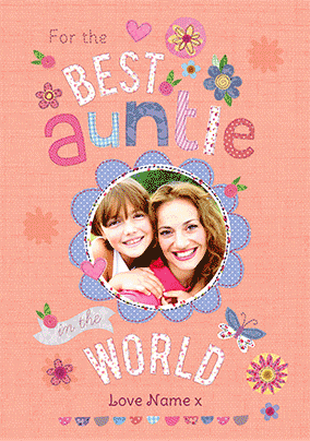 Fabrics - For the Best Auntie 3D Card