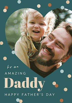 Amazing Daddy - Father's Day Heart Photo Card