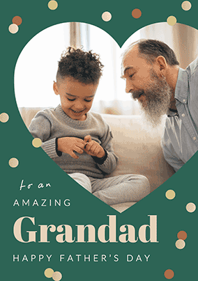 Amazing Grandad - Heart Father's Day Photo Card