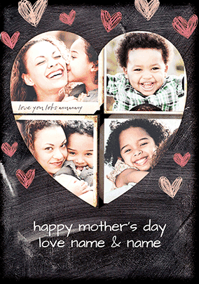 4 Photo Heart Mother's Day 3D Card