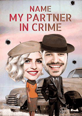 My Partner In Crime Photo 3D Card