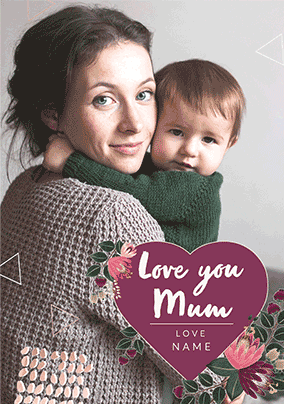 Love You Mum Photo 3D Birthday Card