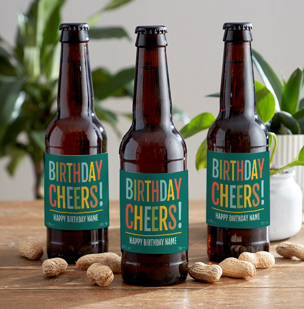 Birthday Cheer Personalised Lager Bottles - Multi Pack | Funky Pigeon