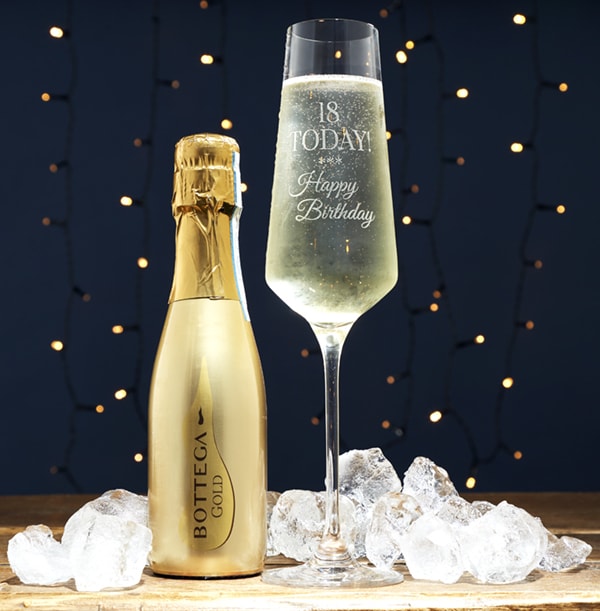 mini prosecco and glass gift set