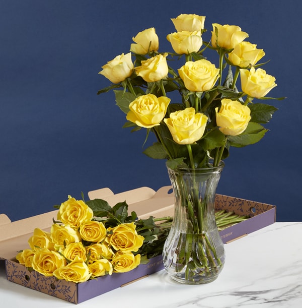 The Letterbox Friendship Dozen Yellow Roses - £21.99