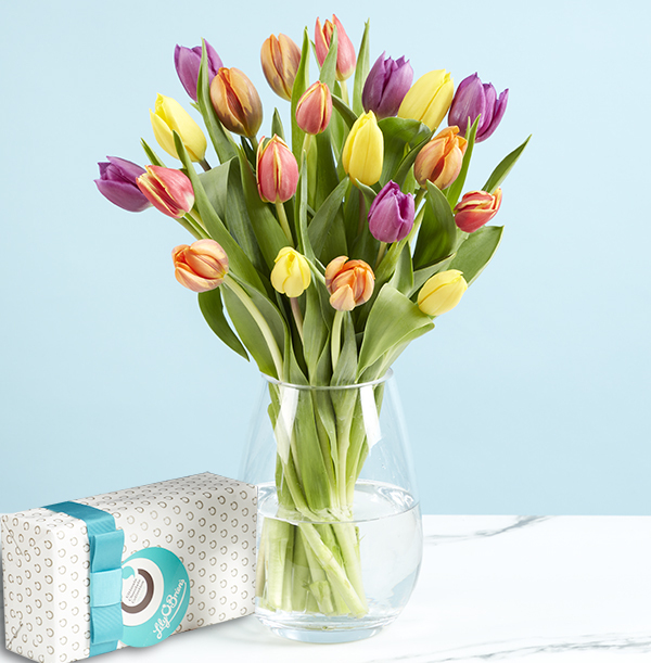 Spring Tulip Trio Bouquet with Free Chocolates